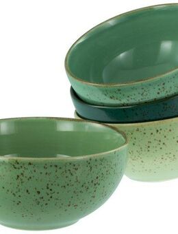 CreaTable Schale Nature Collection, Buddha Bowl 4-tlg, Steinzeug, (Set, 4-tlg), Handwerklicher Look, Vintage, Höhe 8,5 cm