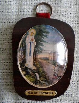 Heiligenbild,N.D.De Banneux,auf Holz,Alt,ca. 30-50er Jahre,Belgien - Linnich