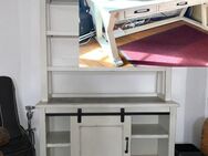 Kommode + Regal Landhausstil und Tisch Country Style Weiß 2 Teile - Höxter