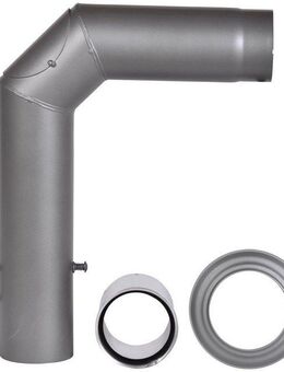 Firefix Ofenrohr, (Set), Bogen, 130 mm, 90 °, Stahlblech, mit Drosselklappe