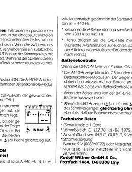 Wittner, CHROMATIK AUTO TUNER AT500, Stimmgerät, Gitarre, - Wesel