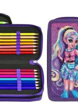 Scooli Federmäppchen Tripledecker, Monster High, befüllt, inklusive Geodreieck
