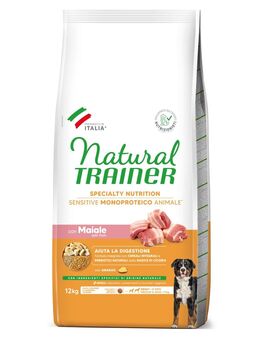 2 x 7 kg / 12 kg Natural Trainer Sensitive zum Sonderpreis! - Adult Medium & Maxi mit Schwein (2 x 12 kg)