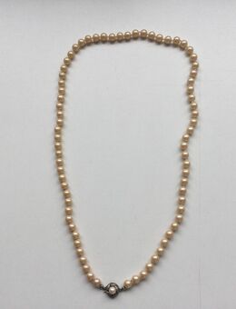 Damen Schmuck Vintage Perlenkette mit 835er Silber Verschluss - Fulda