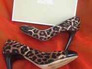 NEU * Ausgefallen * edel * Anlass * Party * Ausgeh * Animal * Leoparden * Echt Lack- Leder * High- Heels * Pumps * Schuhe "MICHAEL KORS" MK * Gr. 38½ * 38,5- 39 / 6- 6½ * schwarz * caramèl- beige * - Riedlingen