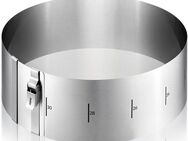 GEFU Backrahmen Tortenring TONDO CLIP, H 10 cm, Edelstahl, (1 tlg), Patentierter Sicherungsclip fixiert den Ring auf der gewünschten Größe