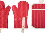 stuco Topfhandschuhe gestreift, (Set, 3-tlg., bestehend aus 2x Ofenhandschuh, 1x Küchengreifhilfe)