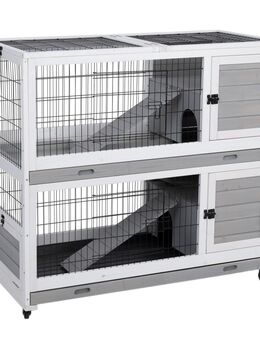 TIAKI Kaninchengehege für Indoor - L 116 x B 54 x H 107 cm
