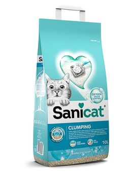 2 x Sanicat Katzenstreu zum Sonderpreis! - Klumpende mit Marseiller Seife 2 x 10 l