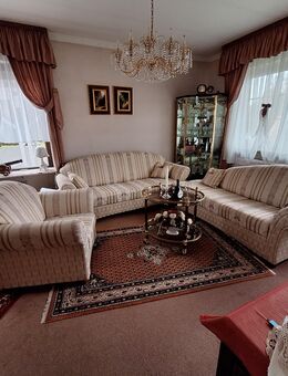 3-teilige Couch in Beige mit Gold, Weinrot und Kamel - Wiesbaden Kostheim