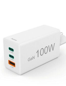 Hama Schnellladegerät (USB Ladegerät, 2x USB-C, 1x USB-A, GaN, 100 Watt) Schnelllade-Gerät (1-tlg)