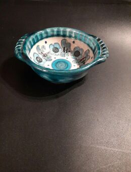 Deko Schale Obstschale Obstkorb Dessert Porzellan blau gemustert ca. 17x14cm - Essen
