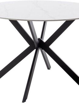 MCA furniture Esstisch UBATE Vierfußtisch (1-St), Keramik, Metall, weiß marmoriert, dining table, 4-6 Personen