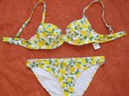 NEU mit ETIKETT * Zitronen * Lemmon * Blumen * Blüten * Flower- Power * Bügel * Bikini "NEW LOOK" Gr. 40- 42/ M 80 C * weiß * gelb * grün * - Riedlingen