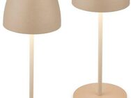 Briloner Leuchten Tischleuchte 2er Set LED Tischlampe kabellos, beige, 2er Set Tischlampe kabellos 20x8cm Beige 2,5W