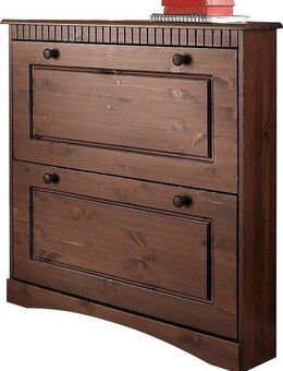 Home affaire Schuhschrank Rustic aus massiver Kiefer, 2 Schuhklappen, für 6-8 Paar, Kassettenoptik