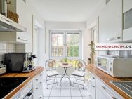 IMMOBERLIN.DE - Jung gebliebene Wohnung mit Südwestterrassen, Garten, geräumigem Garagenplatz & Pkw-Stellplatz - Zeuthen