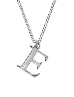 Diamonds by Ellen K. Kette mit Anhänger Silber 925 mit 1x Diamant 0,008ct. Buchstabe E