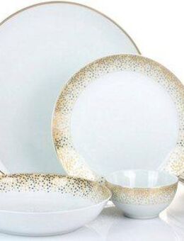 Retsch Arzberg Kombiservice Dusty (30-tlg), 6 Personen, Porzellan, dezentes Dekor auf schlichtem Weiß