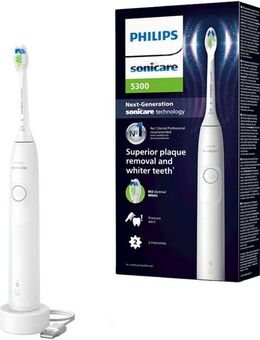 Philips Sonicare Elektrische Zahnbürste Series 5300 HX7108/01, Aufsteckbürsten: 1 St., mit Andruckkontrolle, 2 Intensitätsstufen, inkl. Ladegerät