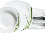 Ritzenhoff & Breker Tafelservice Graphic (12-tlg), 6 Personen, Porzellan, Geschirr-Set mit Gräser-Dekor