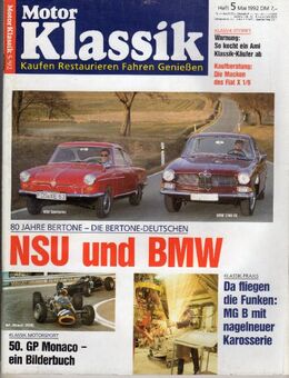 Motor Klassik Heft 5/1992, kaufen restaurieren BMW 80 Jahre Bertone - Spraitbach