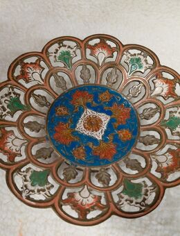 Orientalische Messingschale mit schönen bunten Muster - Dresden
