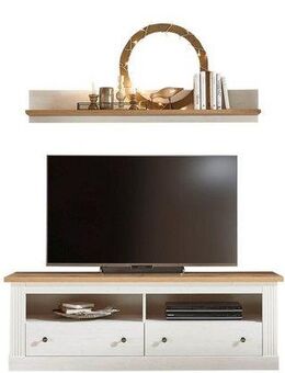 Home affaire Wohnwand Westminster TOPSELLER!, (Set, 4-St., Vitrine, Lowboard, Standregal, Wandregal), im romantischen Landhausstil