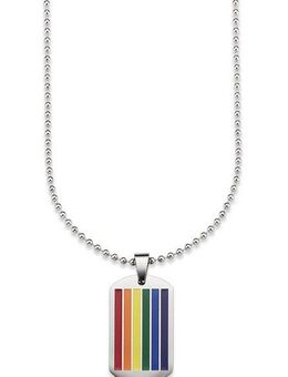 Bruno Banani Kette mit Anhänger Schmuck Geschenk Halskette Regenbogen Dog Tag, Kugelkette, mit Epoxidharz