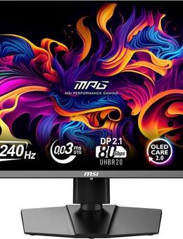 MSI MPG 272URX QD-OLED Gaming-Monitor (67 cm/27 ", 3840 x 2160 px, 4K Ultra HD, 0,03 ms Reaktionszeit, 240 Hz, QD-OLED)
