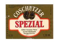 Bieretikett Coschützer Spezial DDR Brauerei Dresden Coschütz Delikat-Bier - Kronshagen