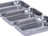 Maximex Panierschale Edelstahl, Edelstahl, (Set, 3-tlg), Panierstraße für Schnitzel, Fisch & Gemüse, spülmaschinengeeignet