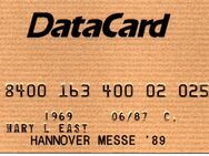 DataCard von Hannover Messe 1989 Scheckkarte Muster Prägekarte - Sarstedt Zentrum