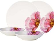 Villeroy & Boch Geschirr-Set Rose Garden (4-tlg), 2 Personen, Fine China-Porzellan, Made in Germany, Fine China Porzellan