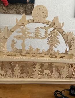 Schwibbogen „Hundeschlitten“ neuwertig, Handarbeit - Erkrath (Fundort des Neanderthalers)