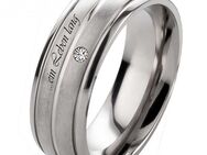 Damenring Titanring DT019 Zirkonia gratis Außengravur - Aholming