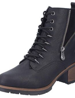 Rieker Winterstiefelette, Schnürstiefelette, Schnürboots, Blockabsatz, schmale Form