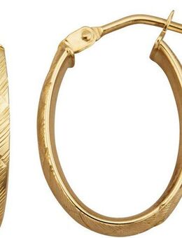 Firetti Paar Creolen Schmuck Geschenk Gold 375 Ohrschmuck Ohrringe Struktur