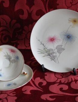 Sammeltasse,3 teilig mit zartem Blumenmuster - Niederfischbach