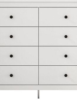 OTTO home Schubkastenkommode Borkum Sideboard mit 8 Schubladen Bestseller Landhaus weiß (schwarze Griffe aus Metall), Kommode Schrank Wäscheschrank mit 8 Schubladen