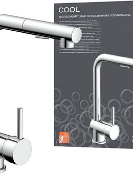 Eisl Spültischarmatur mit Geschirrbrause, Wasserhahn Küche ausziehbar in Chrom