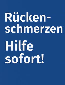 Rückenschmerzen? Hilfe sofort! Schmerzbehandlung Hausbesuch – abends & spontan - Plön