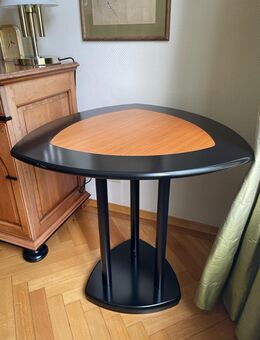 Schwarzer Beistelltisch mit Buche Einlassung - Bonn