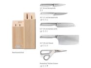 Joseph Joseph Messer-Set Elevate Fusion 5pc Knife & Scissor Block (5-tlg), rutschfest, japanischer Edelstahl