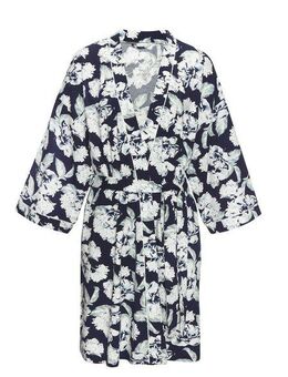 LASCANA Kimono, Kurzform, Baumwoll-Mix, Kimono-Kragen, Gürtel, mit schönem Blumenmuster
