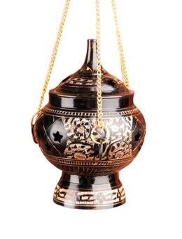 Schwenkräuchergefäß in Schwarz und Gold (15 cm) - Grebenhain