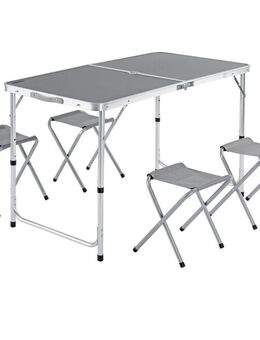 Outdoor Klapptisch Campingtisch Alu klappbar Gartentisch faltbar 120x60cm Camping Hocker Set534 - Wuppertal