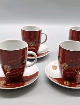 Corte del Re Porzellan 4 Tassen Espresso Moccaccino Coffees Kaffee 4 Unterteller - Essen