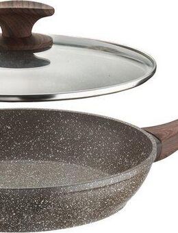 PINTINOX Bratpfanne Chalet, Aluminium (Set), Stein-Optik, Induktionsgeeignet, inkl. Glasdeckel