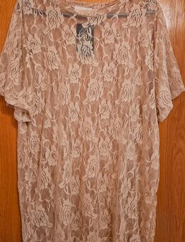 T-shirt Mesh Netz Strandkleid Überwurf beige Gr. XS-L - Beilngries